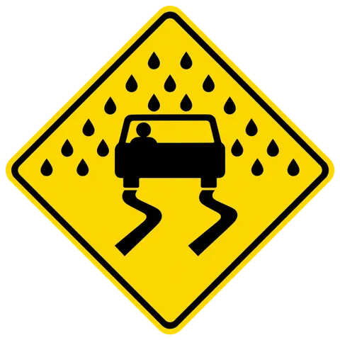Pavement is slippery when wet